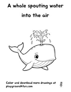 Coloring pages: A whale spouting water into the air pdf