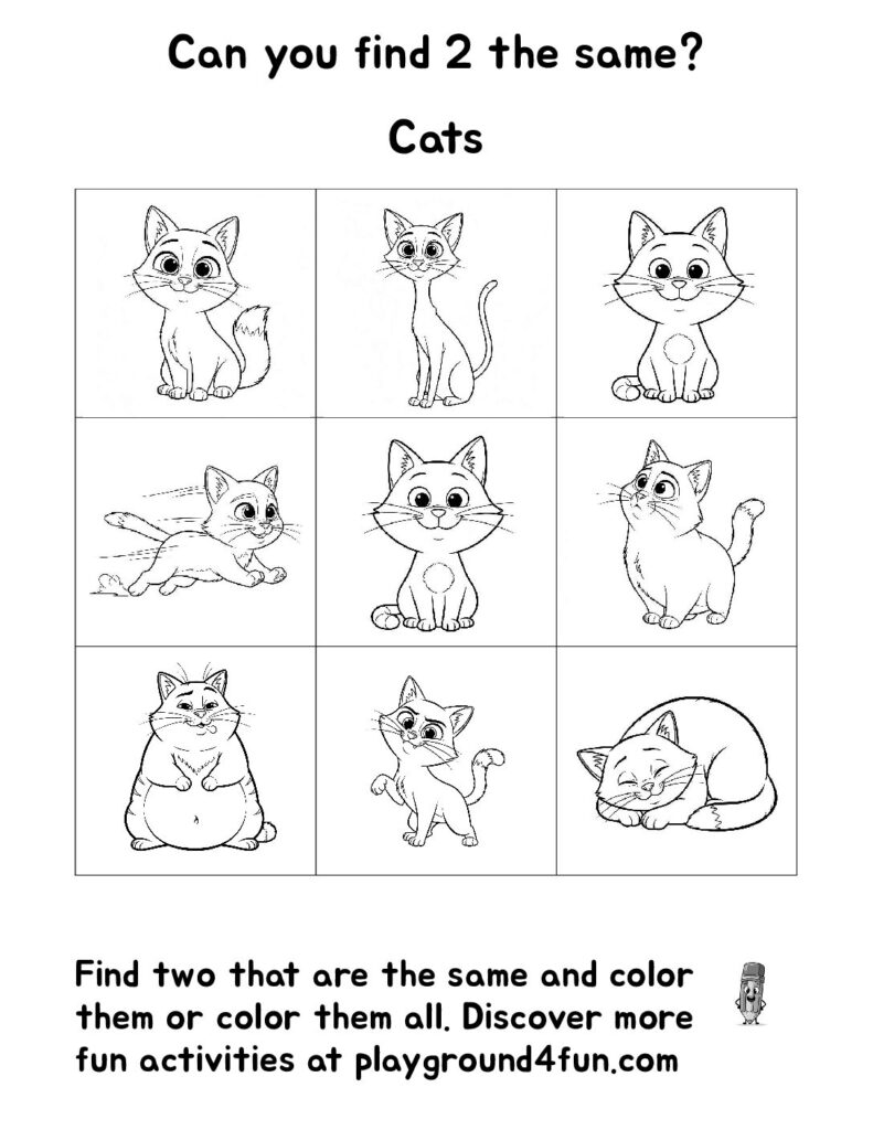 Can you find 2 the same? Cats