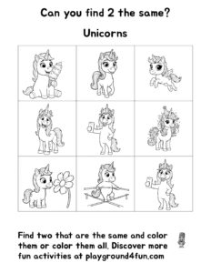 Can you find 2 the same? Unicorns