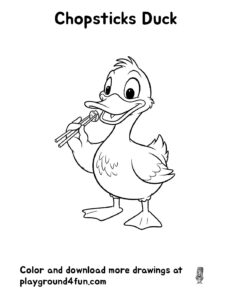 Coloring pages: Chopsticks Duck pdf