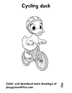 Coloring pages: Cycling duck pdf
