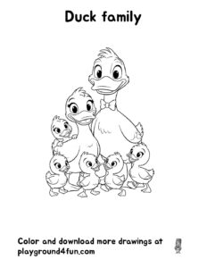 Coloring pages: Duck family 1 pdf