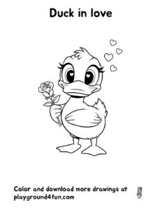 Coloring pages: Duck in love pdf