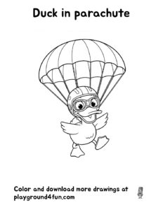 Coloring pages: Duck in parachute pdf