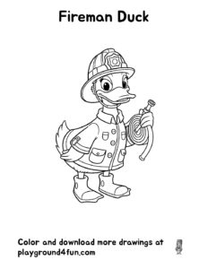 Coloring pages: Fireman Duck pdf
