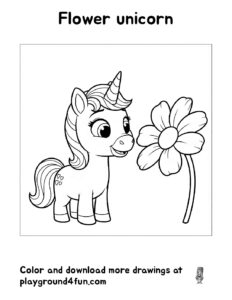 Coloring pages: Flower unicorn pdf