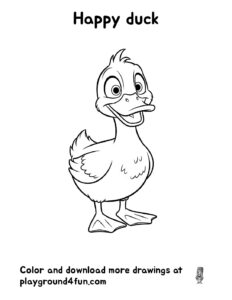 Coloring pages: Happy duck pdf