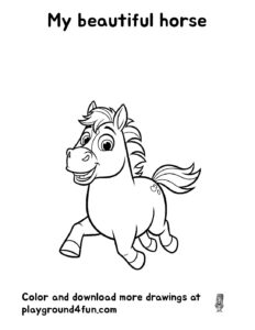 Coloring pages: My beautiful horse pdf