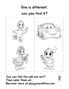 Coloring pages: One is different can you find it 11 pdf