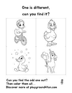 Coloring pages: One is different can you find it 12 pdf