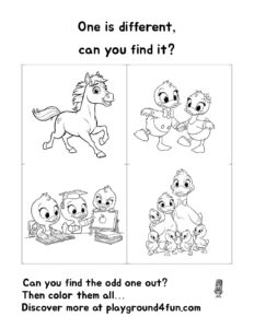 Coloring pages: One is different can you find it 13 pdf