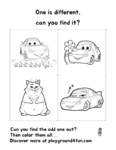 Coloring pages: One is different can you find it 8 1 pdf
