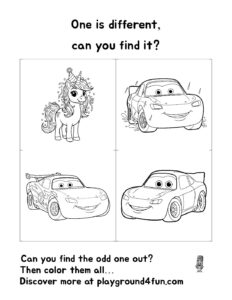 Coloring pages: One is different can you find it 9 pdf