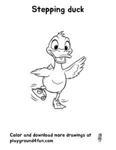 Coloring pages: Stepping duck pdf