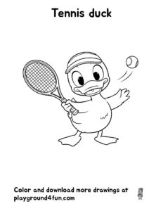 Coloring pages: Tennis duck pdf