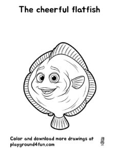 Coloring pages: The cheerful flatfish pdf