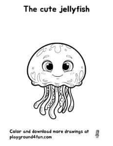 Coloring pages: The cute jellyfish pdf