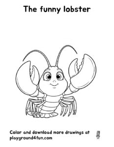 Coloring pages: The funny lobster pdf