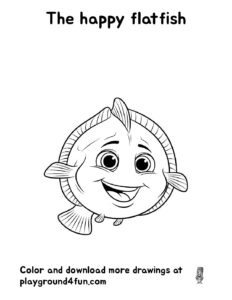 Coloring pages: The happy flatfish pdf