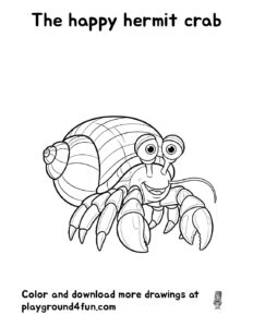 Coloring pages: The happy hermit crab pdf