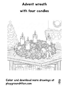 Advent wreath with four candles