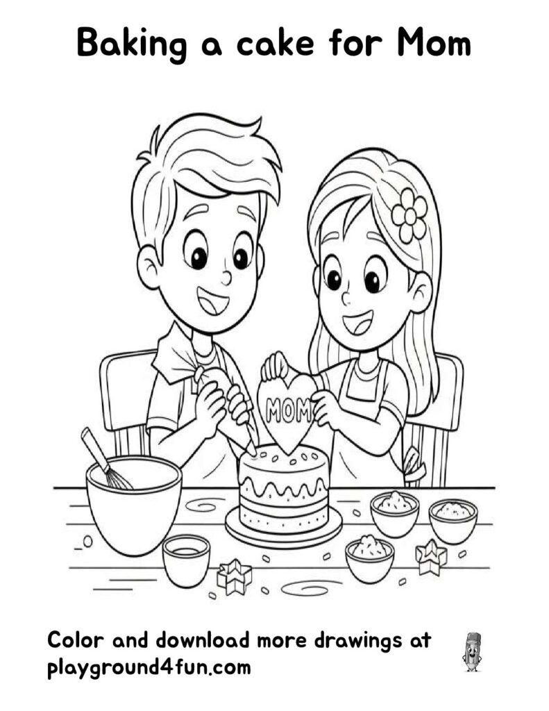 Baking a cake for Mom