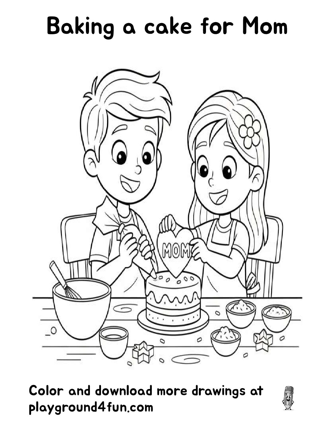 Baking a cake for Mom