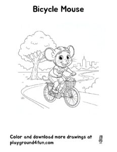Coloring pages: Bicycle Mouse pdf
