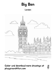 Coloring pages: Big Ben London pdf