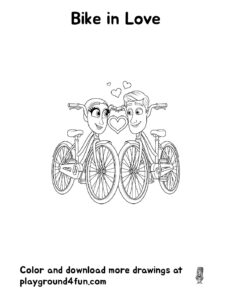 Coloring pages: Bike in Love pdf