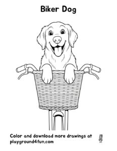 Coloring pages: Biker Dog pdf