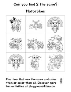 Can you find 2 the same?Motorbikes