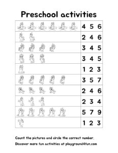 Circle the correct number – Unicorn