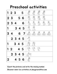 Write the missing number – Unicorns