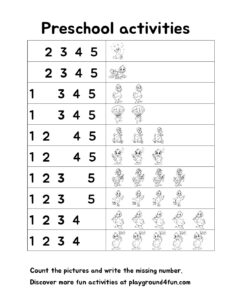 Write the missing number – ducks