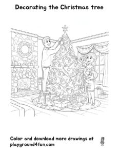 Decorating the Christmas tree