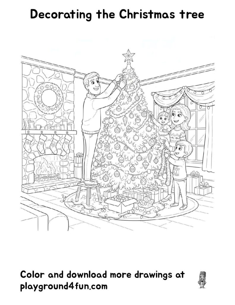 Decorating the Christmas tree