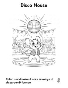 Coloring pages: Disco Mouse pdf