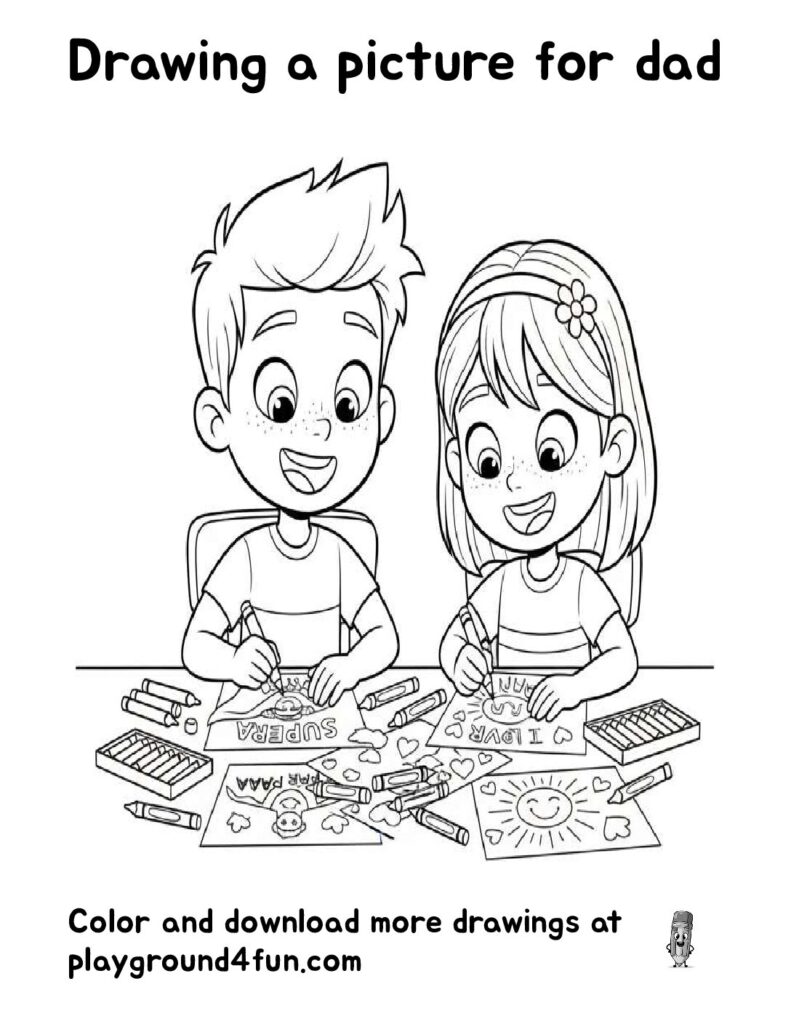 Drawing a Picture for Dad