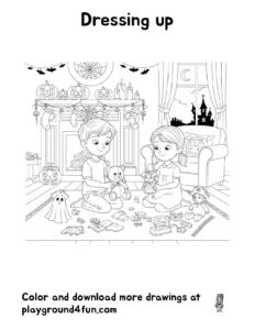 Coloring pages: Dressing up dolls and teddies pdf