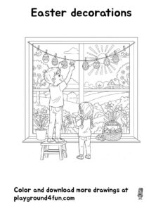 Coloring pages: Easter decorations pdf