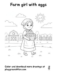 Farm girl with eggs