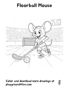 Coloring pages: Floorball Mouse pdf