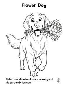Coloring pages: Flower Dog pdf