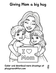 Giving Mom a big hug