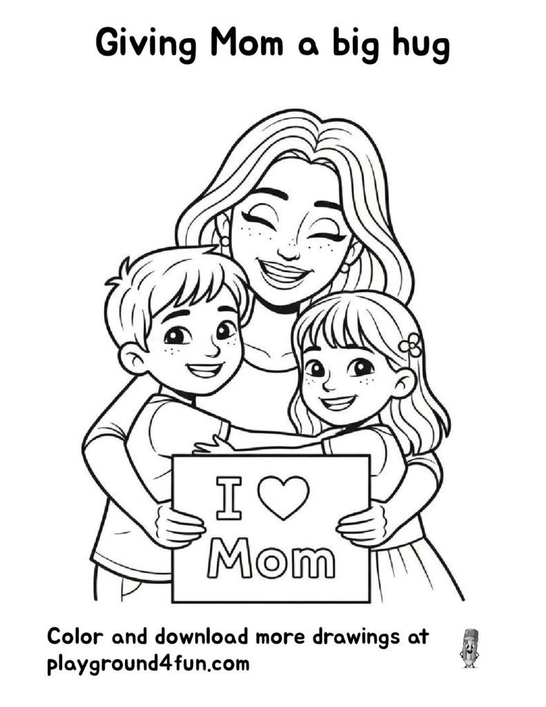 Giving Mom a big hug