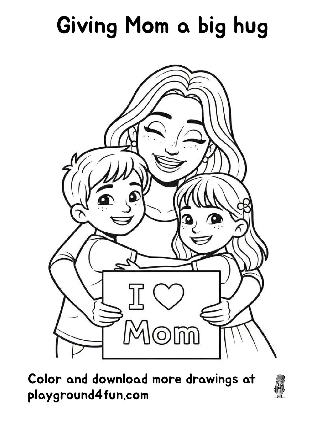 Giving Mom a big hug