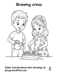 Coloring pages: Growing cress pdf