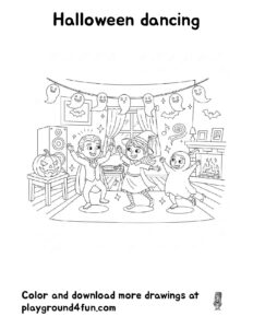 Coloring pages: Halloween dancing pdf