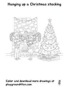 Hanging up a Christmas stocking